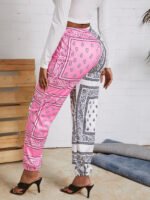 Paisley Contrasting Color Fashion Pants Double Pockets Positioning Print - Image 6