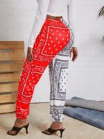 Paisley Contrasting Color Fashion Pants Double Pockets Positioning Print - Image 3
