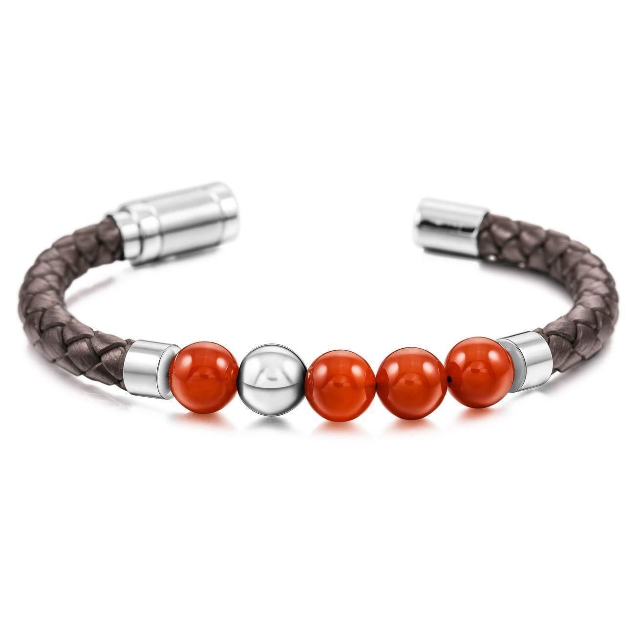 1616311648454.jpg Stainless Steel Magnetic Clasp Genuine Leather Bracelet Stone Bracelet - Image 1