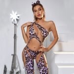 Women's Leopard Print Tight One-piece Lingerie - Image 7