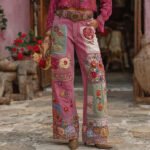 Womens Denim Jeans  Womens Trousers With Colorful 3D Floral Prints - Image 4