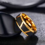 Men's Fashion Black Tungsten Gold Ring - Image 3