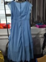 Women's Elegant Solid Color Ruffle Sleeveless Sexy V-Neck Long Dress Fashionable Bohemian Women's Party Evening Maxi Dresses - Image 3