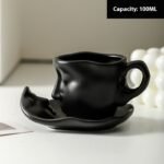 100ml Small Size Creative Person Face Kiss Ceramic Cup Dish - Image 2