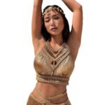 Knitted Elegant Tassel Long Dress Beach Two-Piece Set - Image 9