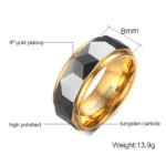 Tungsten Gold Ring Cut Flowers Between Gold - Image 5