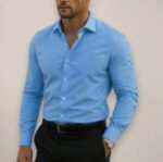 Men's Shirt Business Button Down Shirt Summer Solid Color Long Sleeve Lapel Vacation Shirt Fashion Temperament Casual Tops - Image 8