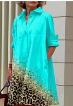 Elegant Polka-dot Printed Blouse Dress For Women - Image 4