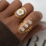Stainless Steel Flower Open Ring For Women - Image 6