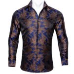 Floral Silk Shirts Men Autumn Long Sleeve - Image 5
