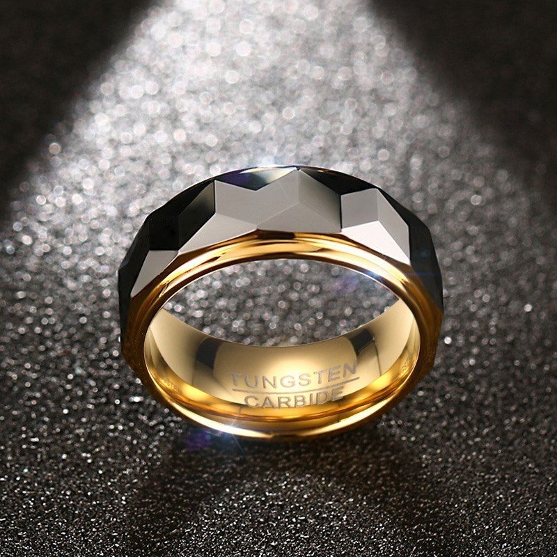 866aa8d3-1b25-4483-a15d-08971de9ca1a.jpg Tungsten Gold Ring Cut Flowers Between Gold - Image 1