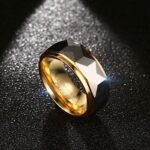 Tungsten Gold Ring Cut Flowers Between Gold - Image 2
