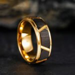 Men's Fashion Black Tungsten Gold Ring