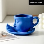 100ml Small Size Creative Person Face Kiss Ceramic Cup Dish - Image 4
