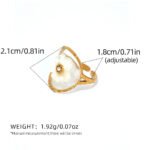 Stainless Steel Flower Open Ring For Women - Image 5