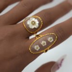 Stainless Steel Flower Open Ring For Women