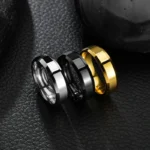 Custom Name Wedding Ring Stainless Steel Engraved Gift - Image 4