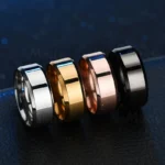 Custom Name Wedding Ring Stainless Steel Engraved Gift - Image 3