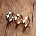 Tungsten Carbide Men's Wedding Band 6mm Gold Plated Ring - Image 4