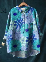 3D Printed Floral Loose Casual Tee for Women