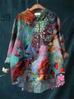 3D Printed Floral Loose Casual Tee for Women - Image 2