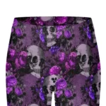 Gothic Skull Rose Print High-Waisted Leggings for Women - Image 6