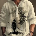 Men's Retro Japanese Samurai Hoodie Shirt