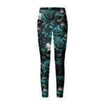 Gothic Skull Rose Print High-Waisted Leggings for Women - Image 5