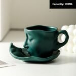 100ml Small Size Creative Person Face Kiss Ceramic Cup Dish - Image 5