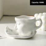 100ml Small Size Creative Person Face Kiss Ceramic Cup Dish - Image 8