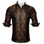 Floral Silk Shirts Men Autumn Long Sleeve - Image 6
