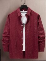 Polka Dot Bronzing Printed Casual Long Sleeve Shirt - Image 4