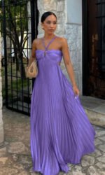 Ins Pleated Sleeveless Sling Dress Hollow High Waist Halter Robe Dresses For Evening Party Club Clothing Women - Image 9