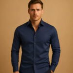 Men's Shirt Business Button Down Shirt Summer Solid Color Long Sleeve Lapel Vacation Shirt Fashion Temperament Casual Tops - Image 2