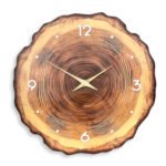 12-inch Minimalist Wood Clock With Annual Rings - Image 2