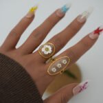 Stainless Steel Flower Open Ring For Women - Image 2