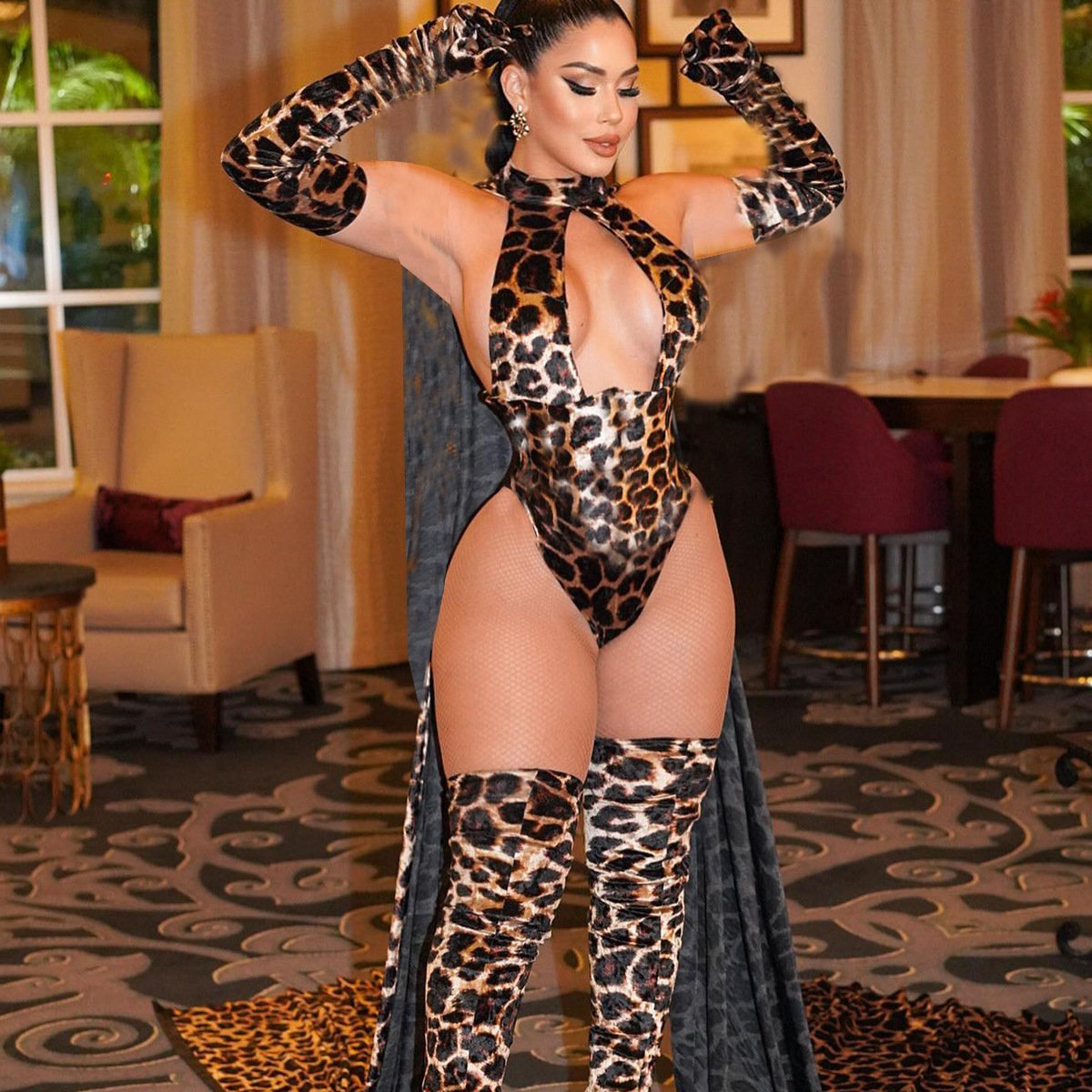f2b8acbd-412a-4754-bafc-e9843aa4ef67.jpg Popular Jumpsuit Gloves Leggings Suit - Image 1