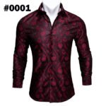 Floral Silk Shirts Men Autumn Long Sleeve - Image 4