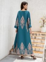 Middle East Abaya - Flower Printed Long Robe - Image 5