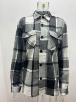 Men's Fashion Simple Plaid Shirt Long Sleeve Button Coat - Image 3