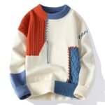 Ins Color block Pullover Sweater Winter Fashion Long Sleeve Knitted - Image 2