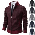 Slim Fit Zipper Stand Collar Sweater