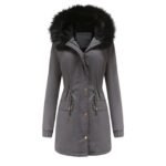 Women's Plush Hooded Parkas Winter Warm Thick  Zip-up Jackets - Image 7