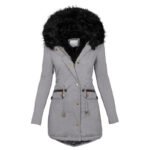 Women's Plush Hooded Parkas Winter Warm Thick  Zip-up Jackets - Image 9