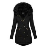 Women's Plush Hooded Parkas Winter Warm Thick  Zip-up Jackets - Image 6
