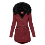 Women's Plush Hooded Parkas Winter Warm Thick  Zip-up Jackets - Image 4