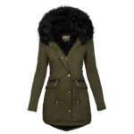 Women's Plush Hooded Parkas Winter Warm Thick  Zip-up Jackets - Image 5