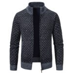 Slim Fit Zipper Stand Collar Sweater - Image 6