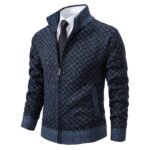 Slim Fit Zipper Stand Collar Sweater - Image 8