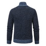 Slim Fit Zipper Stand Collar Sweater - Image 7